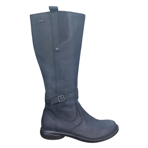 Merrell Shoes - Merrell Tetra Strap Black Leather Waterproof Tall Boots Size 8.5